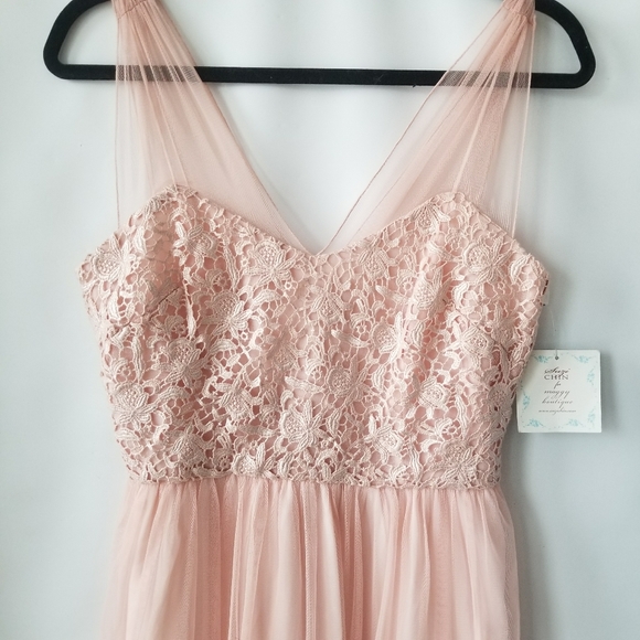new Suzi Chin Maggy Boutique Formal Pink Chiffon Dress - Picture 4 of 11